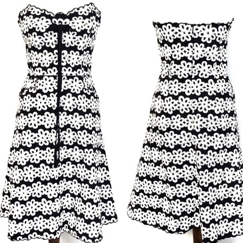 Betsey Johnson Black + White Strapless Dress